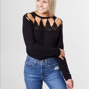 Black cut out long sleeve